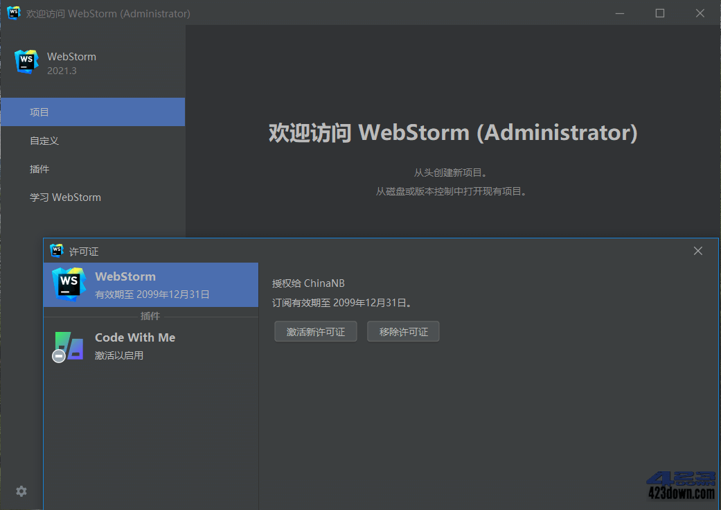 JetBrains WebStorm v2021.3.3 永久激活版