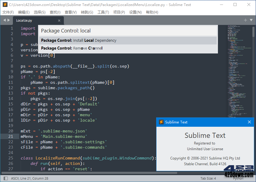 Sublime Text 4.0 Build 4126 Stable 破解版