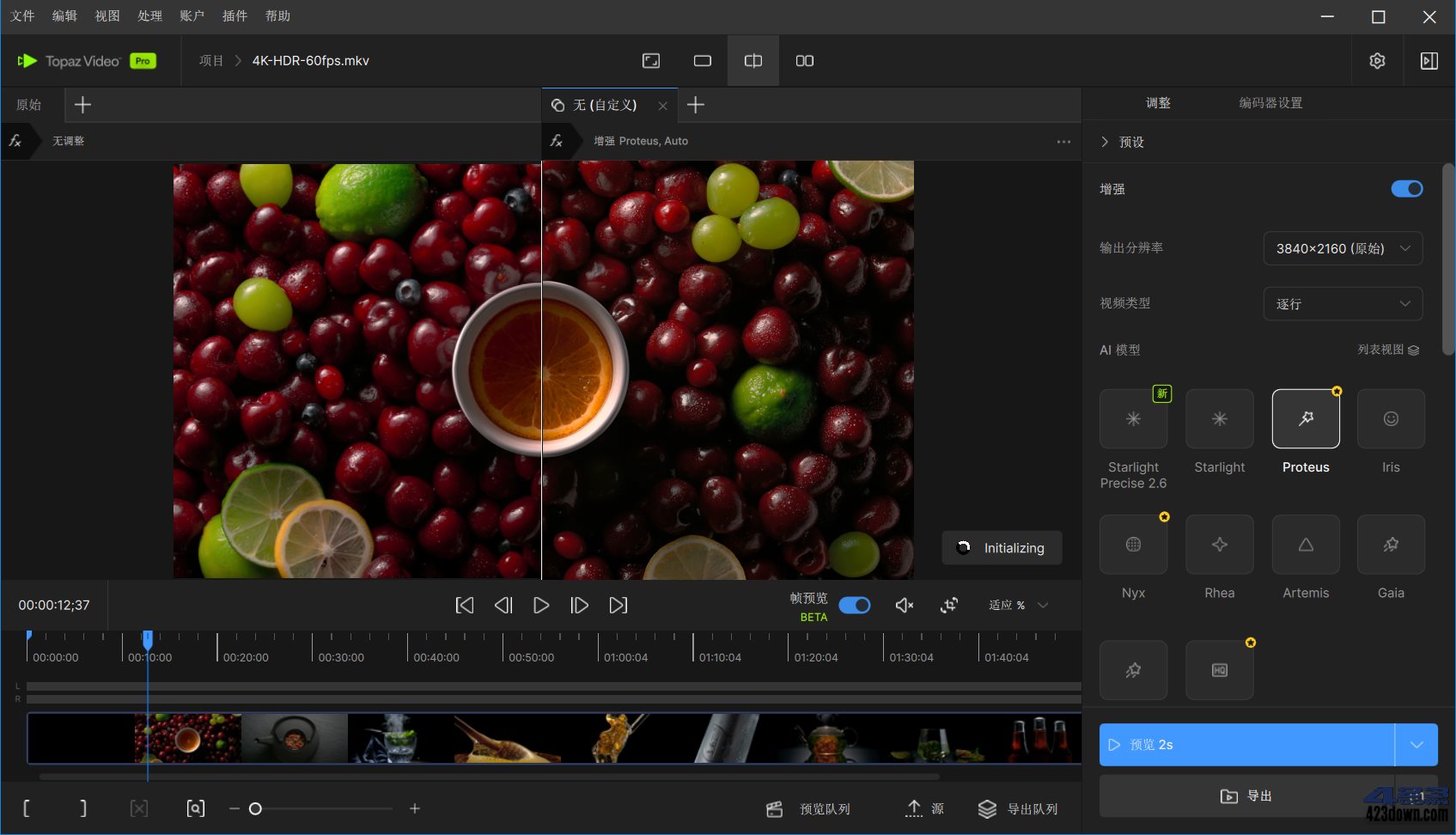 Topaz Video Pro 中文汉化版视频编辑界面