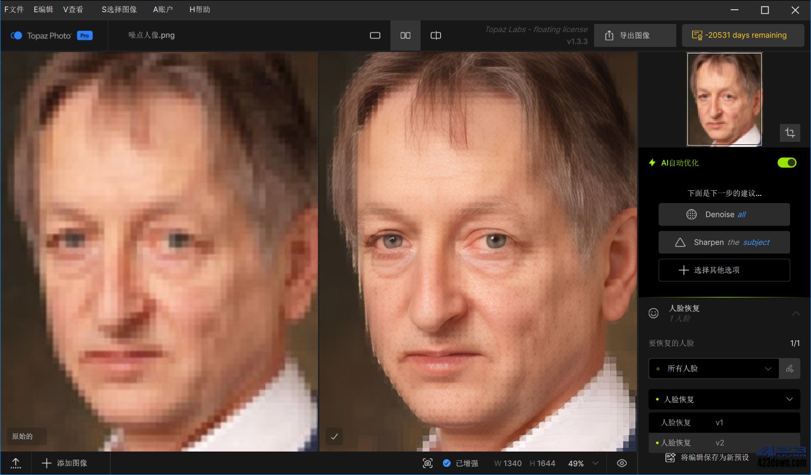 Topaz Photo汉化破解版v1.3.3.0 绿色便携版